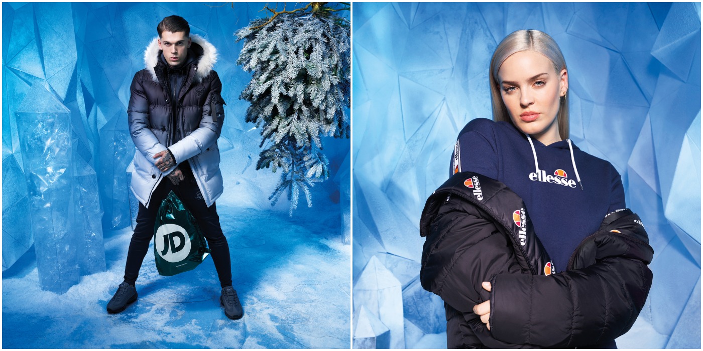 Stephen James y Anne-Marie en la campaña de Navidad de JD Sports